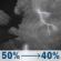 Tonight: A chance of showers and thunderstorms between 9pm and 11pm, then a chance of showers and thunderstorms between 11pm and 1am, then a slight chance of showers and thunderstorms between 1am and 3am, then a chance of showers and thunderstorms. Mostly cloudy, with a low around 65. Southeast wind 0 to 8 mph. Chance of precipitation is 50%. New rainfall amounts less than a tenth of an inch possible. Tonight: Chance Showers And Thunderstorms